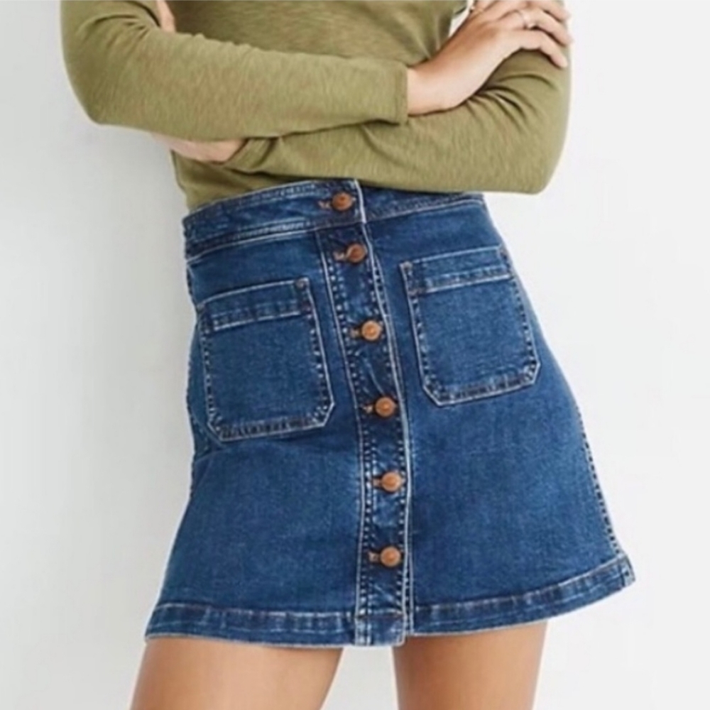 MADEWELL A-Line demin mini with patch pockets